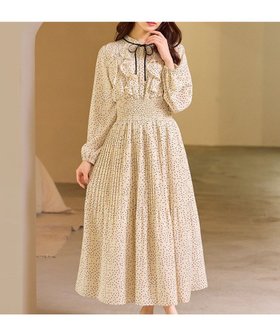 【フェルゥ/Feroux】のウエストシャーリングラッフル ワンピース 人気、トレンドファッション・服の通販 founy(ファニー) ファッション Fashion レディースファッション Fashion for Women ワンピース Dresses おすすめ Recommended / Our Picks エアリー Airy Texture クラシカル Classical, Vintage-Inspired サテン Satin, Glossy Fabric ジャケット Jacket, Outerwear ジョーゼット Georgette, Semi-Sheer Fabric セレモニー Ceremony トレンド Trend, Trending Now ドット Polka Dot, Dot Pattern フェミニン Feminine, Girly フォーマル Formal, Dressy プリーツ Pleats, Pleated ラッフル Ruffle, Frill リボン Ribbon, Bow エレガント 上品 Elegant A/W・秋冬 Autumn/Winter |ID:prp329100004747247