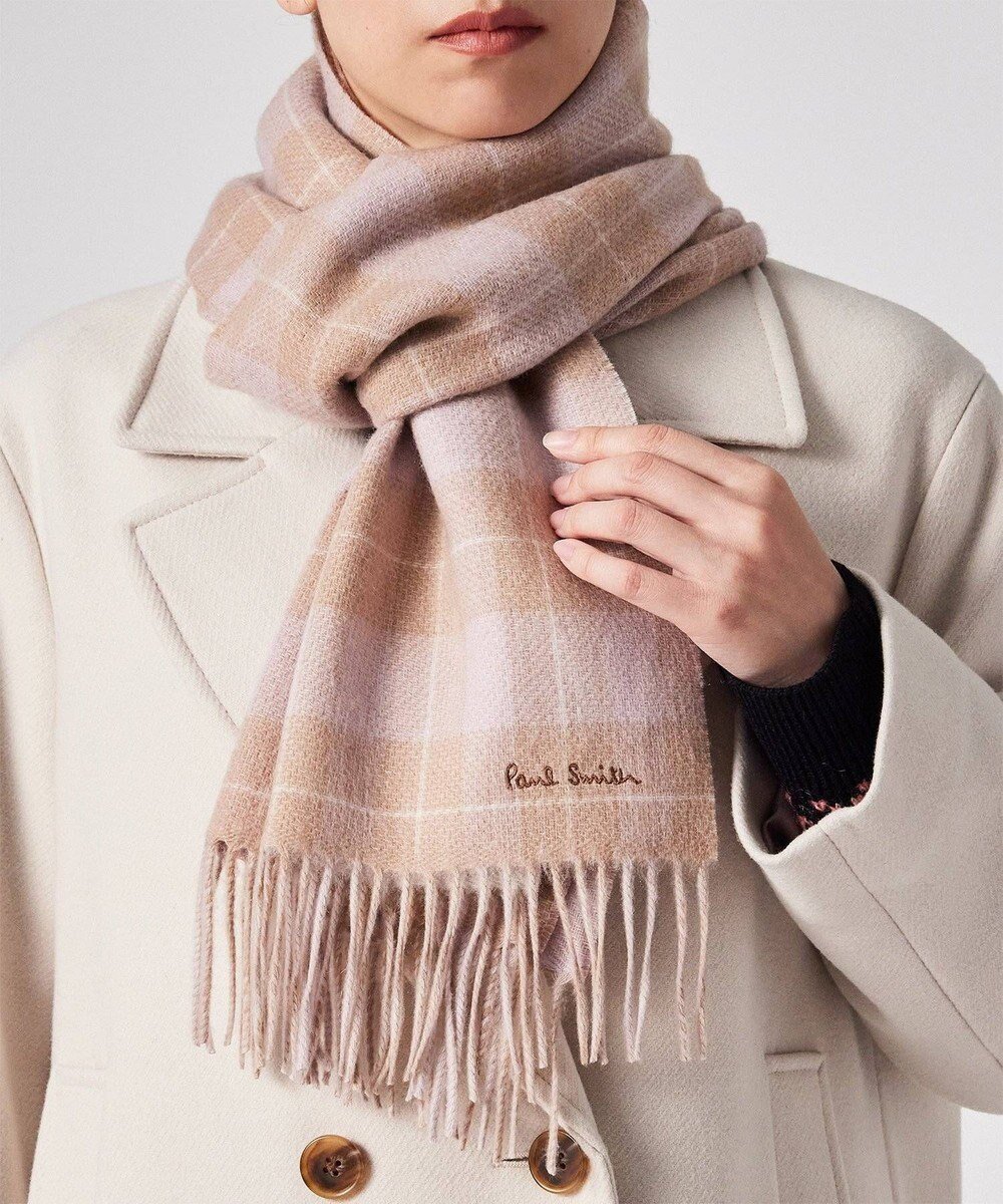 【ポール スミス/Paul Smith】のオンブレ リバーシブル チェック マフラー インテリア・キッズ・メンズ・レディースファッション・服の通販 founy(ファニー) ファッション Fashion レディースファッション Fashion for Women マフラー・スヌード / 冬小物の定番 Scarves & Mufflers クラシック Classic, Timeless Style スヌード Snood, Infinity Scarf チェック Check, Plaid, Tartan フリンジ Fringe, Tassel マフラー Scarf, Muffler リバーシブル Reversible, Two-Sided 夏 Summer S/S・春夏 SS, Spring/Summer, Warm Season 無地 Plain, Solid Color A/W・秋冬 Autumn/Winter ベージュ|ID: prp329100004747264 ipo3291000000034526930