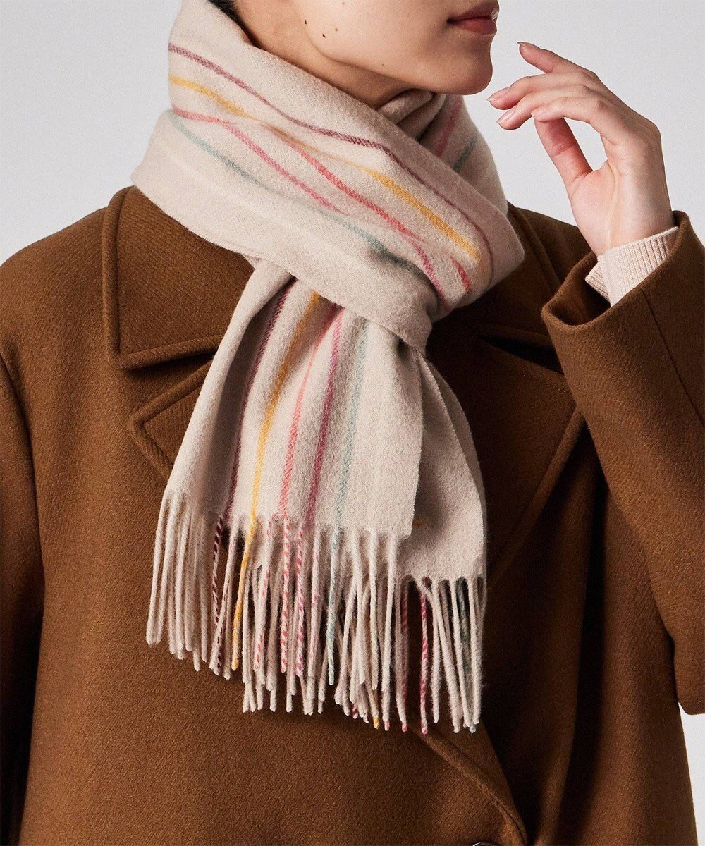 【ポール スミス/Paul Smith】のスワール ライン マフラー インテリア・キッズ・メンズ・レディースファッション・服の通販 founy(ファニー) 　ファッション　Fashion　レディースファッション　Fashion for Women　マフラー・スヌード / 冬小物の定番　Scarves & Mufflers　おすすめ　Recommended / Our Picks　ギフト プレゼント　Gift / Present　ストライプ　Stripe, Striped Pattern　スヌード　Snood, Infinity Scarf　ベーシック　Basic, Essential　マフラー　Scarf, Muffler　夏　Summer　S/S・春夏　SS, Spring/Summer, Warm Season　A/W・秋冬　Autumn/Winter　ベージュ|ID: prp329100004747267 ipo3291000000034618012