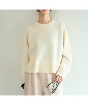 【アンフィーロ 自由区/UNFILO】 【洗える】カシミヤブレンド クルーネックニット人気、トレンドファッション・服の通販 founy(ファニー) ファッション Fashion レディースファッション Fashion for Women トップス・カットソー Cut & Sew Tops ニット Knit Tops & Sweaters 新作・新入荷 New Arrivals / New In ウォッシャブル Machine Washable クロップド Cropped, Short Length セーター Sweater, Knitwear バランス Balance, Style Balance ヘムライン Hemline, Bottom Cut ボトム Bottoms, Lower Wear ワイド Wide, Wide Fit 洗える Machine Washable A/W・秋冬 Autumn/Winter |ID:prp329100004747291