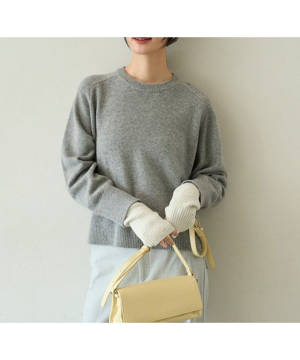 【アンフィーロ 自由区/UNFILO】の【洗える】カシミヤブレンド クルーネックニット インテリア・キッズ・メンズ・レディースファッション・服の通販 founy(ファニー)  ファッション Fashion レディースファッション Fashion for Women トップス・カットソー Cut & Sew Tops ニット Knit Tops & Sweaters 新作・新入荷 New Arrivals / New In ウォッシャブル Machine Washable クロップド Cropped, Short Length セーター Sweater, Knitwear バランス Balance, Style Balance ヘムライン Hemline, Bottom Cut ボトム Bottoms, Lower Wear ワイド Wide, Wide Fit 洗える Machine Washable A/W・秋冬 Autumn/Winter グレー|ID: prp329100004747291 ipo3291000000034324280