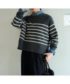 【アンフィーロ 自由区/UNFILO】の【洗える】カシミヤブレンド クルーネックニット 人気、トレンドファッション・服の通販 founy(ファニー) ファッション Fashion レディースファッション Fashion for Women トップス・カットソー Cut & Sew Tops ニット Knit Tops & Sweaters 新作・新入荷 New Arrivals / New In ウォッシャブル Machine Washable クロップド Cropped, Short Length セーター Sweater, Knitwear バランス Balance, Style Balance ヘムライン Hemline, Bottom Cut ボトム Bottoms, Lower Wear ワイド Wide, Wide Fit 洗える Machine Washable A/W・秋冬 Autumn/Winter thumbnail チャコールボーダー|ID: prp329100004747291 ipo3291000000034324281