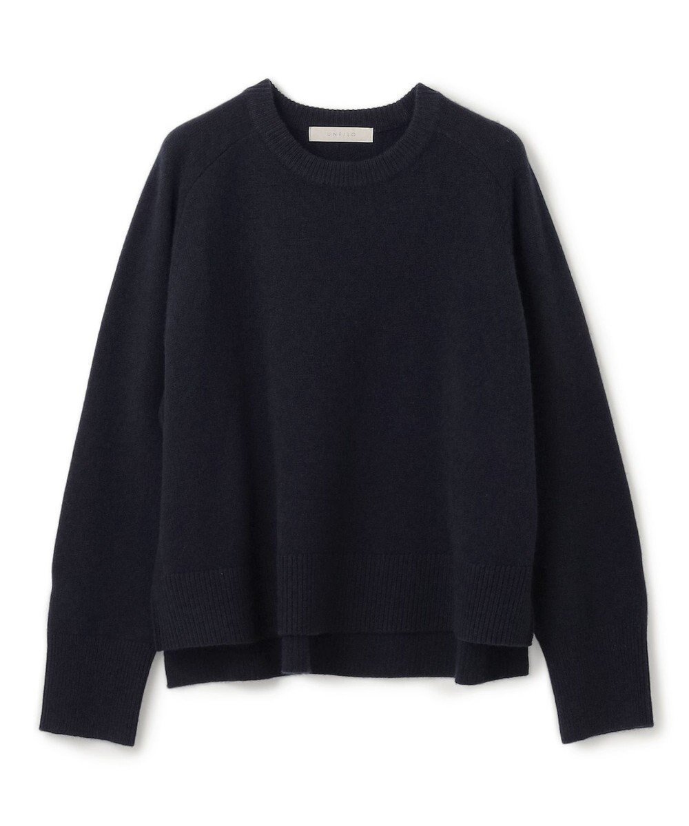 【アンフィーロ 自由区/UNFILO】の【洗える】カシミヤブレンド クルーネックニット インテリア・キッズ・メンズ・レディースファッション・服の通販 founy(ファニー)  ファッション Fashion レディースファッション Fashion for Women トップス・カットソー Cut & Sew Tops ニット Knit Tops & Sweaters 新作・新入荷 New Arrivals / New In ウォッシャブル Machine Washable クロップド Cropped, Short Length セーター Sweater, Knitwear バランス Balance, Style Balance ヘムライン Hemline, Bottom Cut ボトム Bottoms, Lower Wear ワイド Wide, Wide Fit 洗える Machine Washable A/W・秋冬 Autumn/Winter ネイビー|ID: prp329100004747291 ipo3291000000034324291