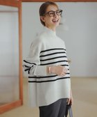 【アンフィーロ 自由区/UNFILO】のカシミヤブレンド ハイネックニット 人気、トレンドファッション・服の通販 founy(ファニー) ファッション Fashion レディースファッション Fashion for Women トップス・カットソー Cut & Sew Tops ニット Knit Tops & Sweaters ウォッシャブル Machine Washable スリット Slit, Slit Detail セーター Sweater, Knitwear ハイネック High Neck, Mock Neck ラウンド Round, Round Neck A/W・秋冬 Autumn/Winter thumbnail グレーボーダー|ID: prp329100004747292 ipo3291000000034411977