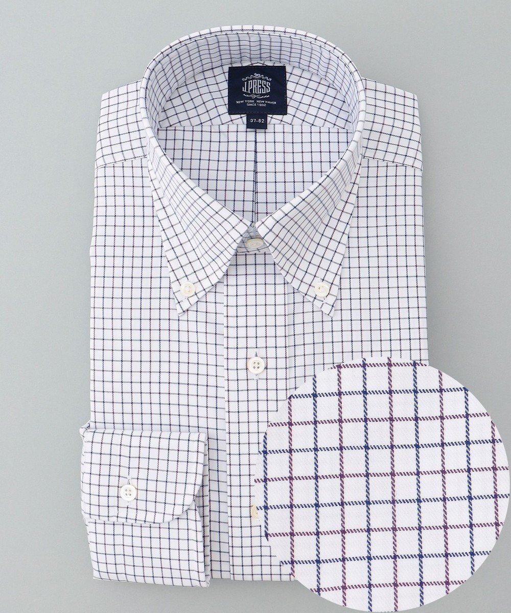 【ジェイ プレス/J.PRESS / MEN】の【PREMIUM PLEATS / 形態安定】スーピマコットンタッタソールチェック シャツ/B.D. インテリア・キッズ・メンズ・レディースファッション・服の通販 founy(ファニー) ファッション Fashion メンズファッション Fashion for Men トップス・カットソー Cut & Sew Tops メンズシャツ Shirts カフス Cuff Design スーピマ Supima, Premium Cotton ドレス Dress, One-Piece プリーツ Pleats, Pleated プレミアム Premium, High-End メンズ Men's, Menswear A/W・秋冬 Autumn/Winter S/S・春夏 SS, Spring/Summer, Warm Season 夏 Summer ビジネス 仕事 通勤 Business / Work / Commuting パープル系3|ID: prp329100004748617 ipo3291000000034337655