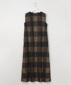 【自由区/JIYU-KU】の【洗える】ブロンズチェックジャガード ワンピース ブロンズ×ブラック|ID: prp329100004748624 ipo3291000000034337708