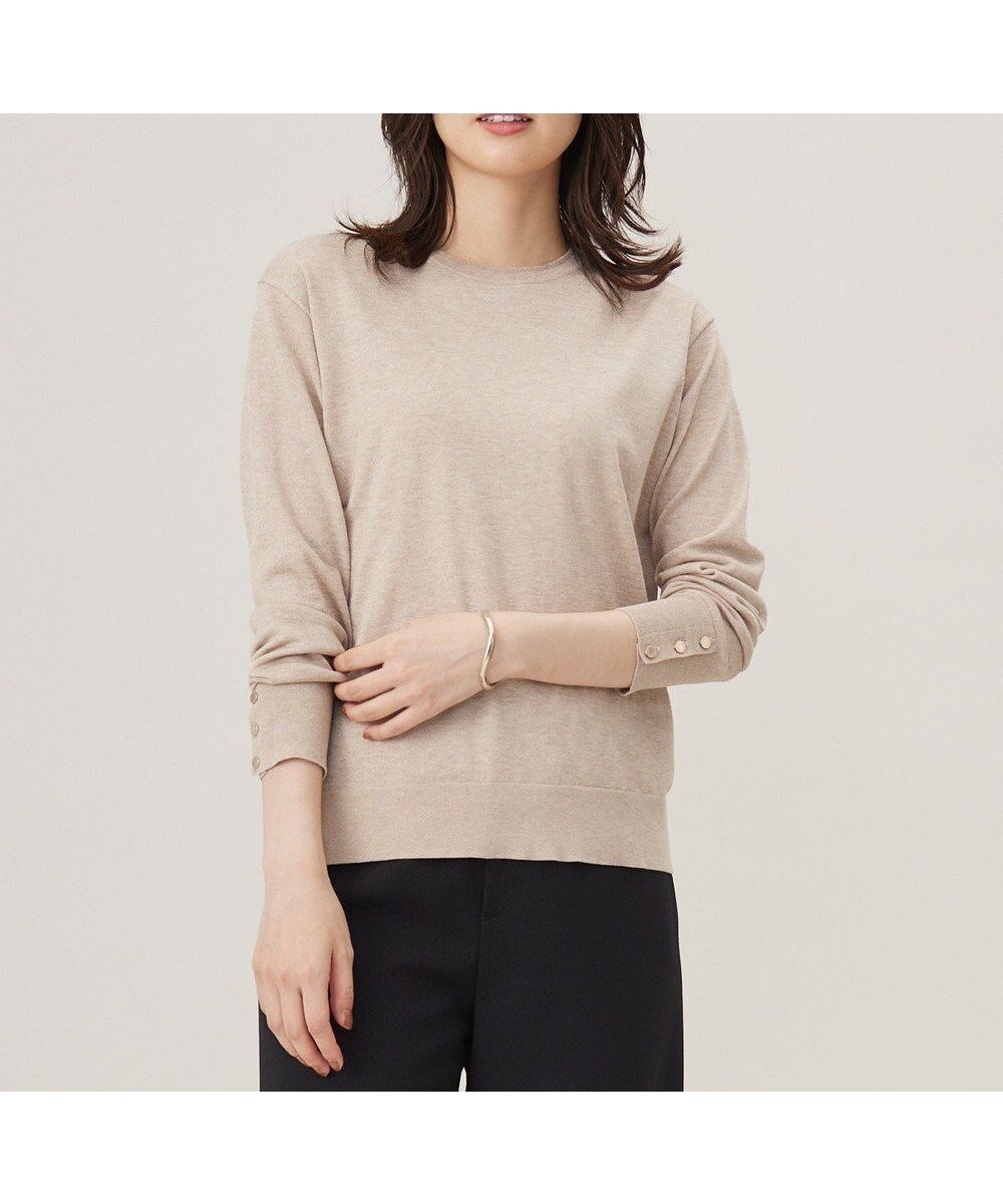 【ジェイ プレス/J.PRESS】の【洗える】スパーク ラメ配色 ニット インテリア・キッズ・メンズ・レディースファッション・服の通販 founy(ファニー) 　ファッション　Fashion　レディースファッション　Fashion for Women　トップス・カットソー　Cut & Sew Tops　ニット　Knit Tops & Sweaters　インナー　Innerwear　洗える　Machine Washable　シンプル　Simple, Minimal　ジャケット　Jacket, Outerwear　セーター　Sweater, Knitwear　ドレープ　Drape, Draping Fabric　長袖　Long Sleeve, Full Sleeve　パーカー　Hoodie, Parka　ボトム　Bottoms, Lower Wear　A/W・秋冬　Autumn/Winter　エレガント 上品　Elegant　ベージュ系|ID: prp329100004748644 ipo3291000000034337893