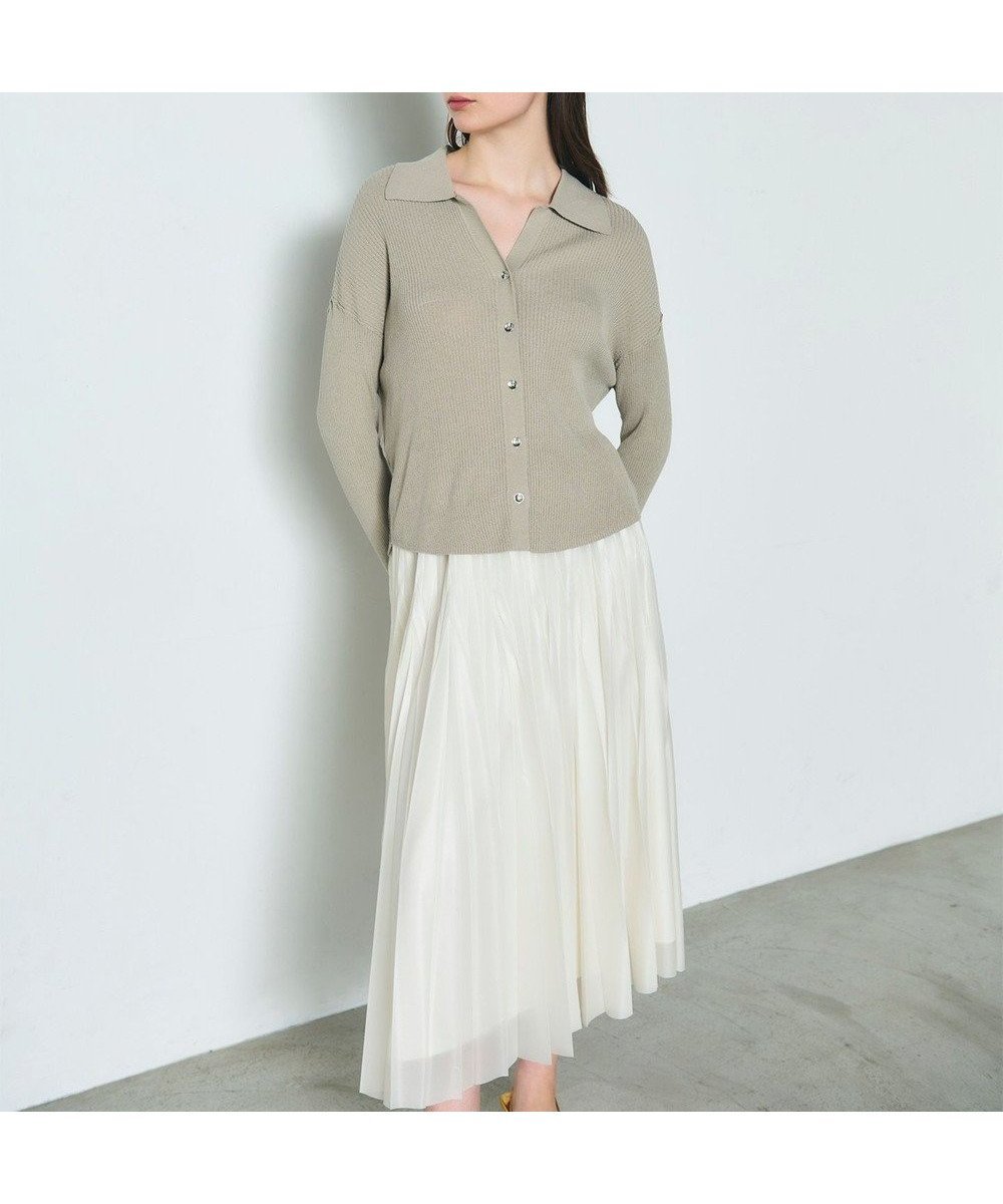 【グレース コンチネンタル/GRACE CONTINENTAL】のスラブリブシャツニットトップ インテリア・キッズ・メンズ・レディースファッション・服の通販 founy(ファニー) ファッション Fashion レディースファッション Fashion for Women トップス・カットソー Cut & Sew Tops ニット Knit Tops & Sweaters シャツ・ブラウス・オフィスカジュアル Elegant Blouses & Button-Ups セーター Sweater, Knitwear トレンド Trend, Trending Now エレガント 上品 Elegant 夏 Summer 春 Spring S/S・春夏 SS, Spring/Summer, Warm Season ベージュ|ID: prp329100004748652 ipo3291000000034338067