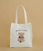 【メゾンドフルール/Maison de FLEUR】のベア刺繍スクエアトートバッグ Ivory|ID: prp329100004748672 ipo3291000000034338350