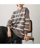 【23区/NIJYUSANKU】の【SLOW/一部店舗限定】ソフトウール ボーダー ニット ブラウンボーダー|ID:prp329100004748691