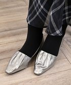 【アポム/APOM】の本革ソフトプリーツフラットパンプス20 シルバー|ID: prp329100004748701 ipo3291000000035632366