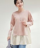 【ティアクラッセ/Tiaclasse】のヴィンテージサテンニットコンビチュニック ピンク|ID: prp329100004748702 ipo3291000000035566055