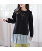 【ティアクラッセ/Tiaclasse】のヴィンテージサテンニットコンビチュニック ブラック|ID: prp329100004748702 ipo3291000000035566057