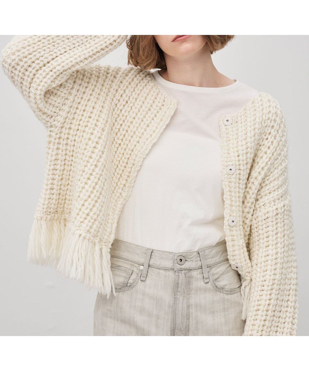 【アンクレイヴ/uncrave】のハンドニット カーディガン インテリア・キッズ・メンズ・レディースファッション・服の通販 founy(ファニー)  ファッション Fashion レディースファッション Fashion for Women トップス・カットソー Cut & Sew Tops ニット Knit Tops & Sweaters カーディガン・羽織り Layered Style Cardigans カーディガン Cardigan, Knitwear スリーブ Sleeve, Long Sleeve / Short Sleeve 手編み Hand-Knitted, Handmade Knit ハンド Hand, Handmade フリンジ Fringe, Tassel フロント Front, Front Design A/W・秋冬 Autumn/Winter 新作・新入荷 New Arrivals / New In オフ|ID: prp329100004748704 ipo3291000000034338459