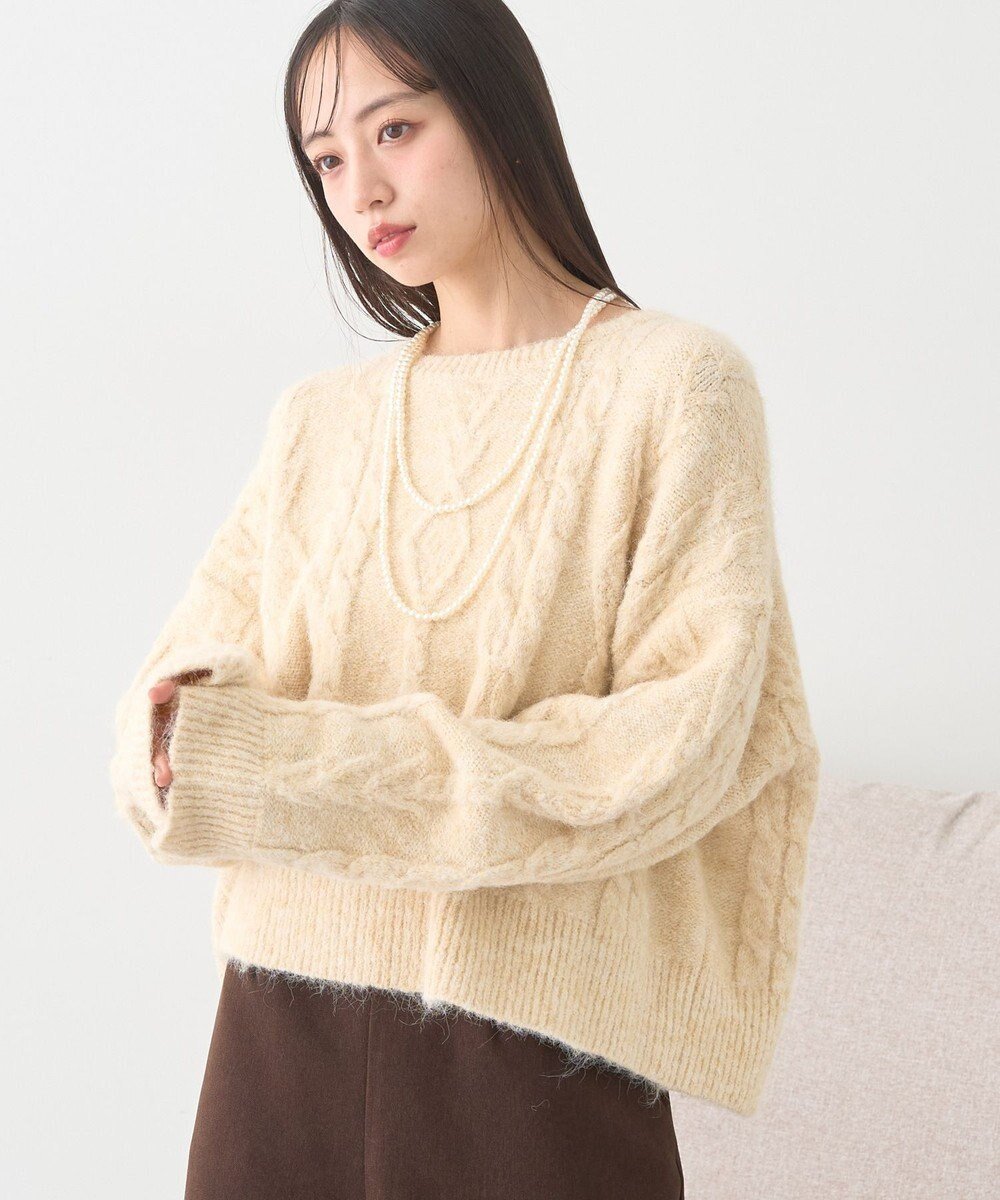 【アースミュージックアンドエコロジー/earth music&ecology】のモヘヤタッチケーブルニットプルオーバー 人気、トレンドファッション・服の通販 founy(ファニー) ファッション Fashion レディースファッション Fashion for Women トップス・カットソー Cut & Sew Tops ニット Knit Tops & Sweaters カジュアルプルオーバー・ニットトップス Pullovers & Knit Tops / Casual Pullovers おすすめ Recommended / Our Picks ショルダー Shoulder, Shoulder Strap セーター Sweater, Knitwear デニム Denim, Jeans Material トレンド Trend, Trending Now ドロップ Drop Shoulder, Dropped Style フェミニン Feminine, Girly フォルム Silhouette, Form ポケット Pocket, Pocket Detail ラウンド Round, Round Neck A/W・秋冬 Autumn/Winter other-1|ID: prp329100004748705 ipo3291000000034425301