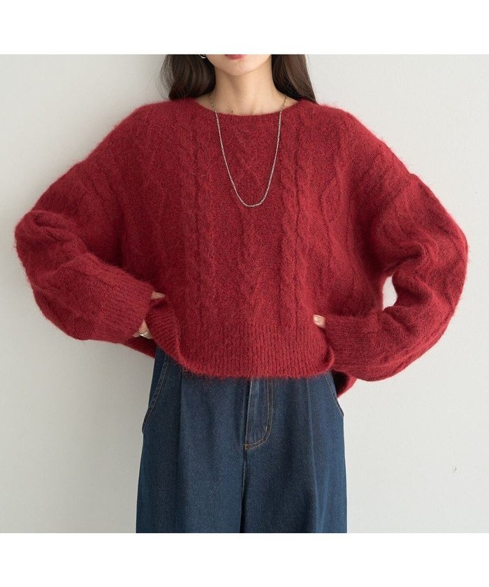 【アースミュージックアンドエコロジー/earth music&ecology】のモヘヤタッチケーブルニットプルオーバー インテリア・キッズ・メンズ・レディースファッション・服の通販 founy(ファニー) https://founy.com/ ファッション Fashion レディースファッション Fashion for Women トップス・カットソー Cut & Sew Tops ニット Knit Tops & Sweaters カジュアルプルオーバー・ニットトップス Pullovers & Knit Tops / Casual Pullovers おすすめ Recommended / Our Picks ショルダー Shoulder, Shoulder Strap セーター Sweater, Knitwear デニム Denim, Jeans Material トレンド Trend, Trending Now ドロップ Drop Shoulder, Dropped Style フェミニン Feminine, Girly フォルム Silhouette, Form ポケット Pocket, Pocket Detail ラウンド Round, Round Neck A/W・秋冬 Autumn/Winter |ID: prp329100004748705 ipo3291000000034425303