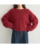 【アースミュージックアンドエコロジー/earth music&ecology】のモヘヤタッチケーブルニットプルオーバー レッド|ID: prp329100004748705 ipo3291000000034425303