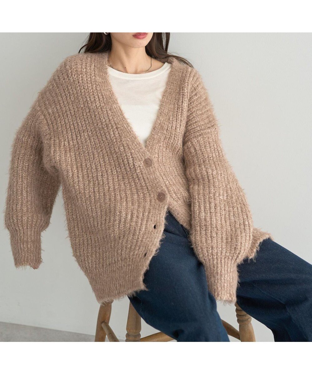 【アースミュージックアンドエコロジー/earth music&ecology】のカラーミックスシャギーカーディガン インテリア・キッズ・メンズ・レディースファッション・服の通販 founy(ファニー) ファッション Fashion レディースファッション Fashion for Women トップス・カットソー Cut & Sew Tops カーディガン・羽織り Layered Style Cardigans おすすめ Recommended / Our Picks カーディガン Cardigan, Knitwear ビッグ Big, Oversized フォルム Silhouette, Form ポケット Pocket, Pocket Detail A/W・秋冬 Autumn/Winter モカ|ID: prp329100004748706 ipo3291000000034338469