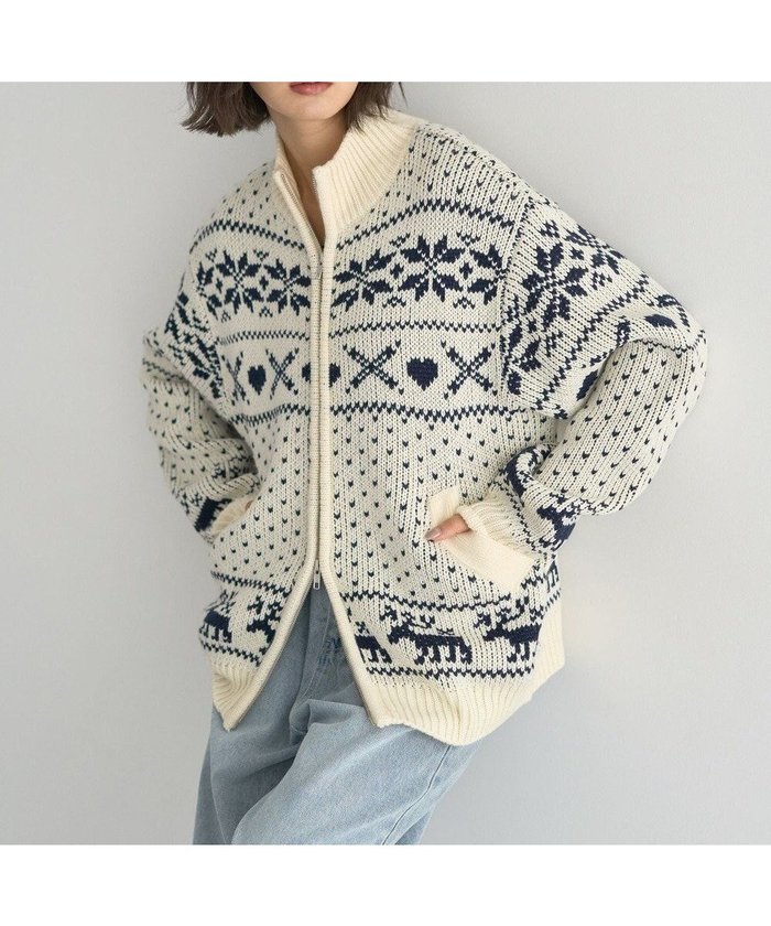 【アースミュージックアンドエコロジー/earth music&ecology】のダブルzipノルディックカウチンニットカーディガン インテリア・キッズ・メンズ・レディースファッション・服の通販 founy(ファニー) https://founy.com/ ファッション Fashion レディースファッション Fashion for Women トップス・カットソー Cut & Sew Tops ニット Knit Tops & Sweaters カーディガン・羽織り Layered Style Cardigans おすすめ Recommended / Our Picks カーディガン Cardigan, Knitwear ダブル Double, Double-Breasted トレンド Trend, Trending Now ポケット Pocket, Pocket Detail A/W・秋冬 Autumn/Winter 羽織 Haori, Light Jacket |ID: prp329100004748707 ipo3291000000034338472