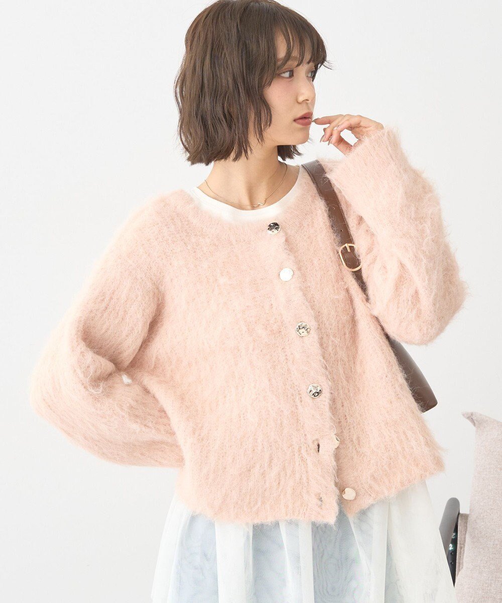 【アースミュージックアンドエコロジー/earth music&ecology】のクルーネックシャギーカーディガン インテリア・キッズ・メンズ・レディースファッション・服の通販 founy(ファニー) ファッション Fashion レディースファッション Fashion for Women トップス・カットソー Cut & Sew Tops カーディガン・羽織り Layered Style Cardigans おすすめ Recommended / Our Picks カーディガン Cardigan, Knitwear バランス Balance, Style Balance フォルム Silhouette, Form フロント Front, Front Design ベーシック Basic, Essential ボトム Bottoms, Lower Wear ポケット Pocket, Pocket Detail メタル Metal, Metal Parts A/W・秋冬 Autumn/Winter ピンク|ID: prp329100004748708 ipo3291000000034338477