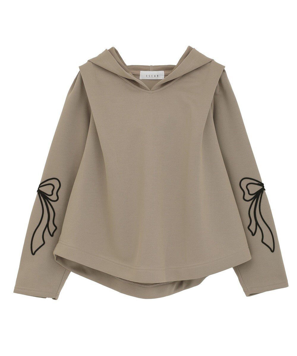【グリーンパークス/Green Parks】のESCAR リボンコード刺繍フーディ インテリア・キッズ・メンズ・レディースファッション・服の通販 founy(ファニー) ファッション Fashion レディースファッション Fashion for Women トップス・カットソー Cut & Sew Tops レディースパーカー・カジュアルフーディー Casual Hoodies & Sweatshirts スウェット・クルーネックトップス Sweatshirts & Crewnecks / Relaxed Fit Sweat Tops おすすめ Recommended / Our Picks ショルダー Shoulder, Shoulder Strap スウェット / スエット Sweatshirt, Sweatwear フェミニン Feminine, Girly ポケット Pocket, Pocket Detail リボン Ribbon, Bow エレガント 上品 Elegant A/W・秋冬 Autumn/Winter Mocha|ID: prp329100004748713 ipo3291000000034338494