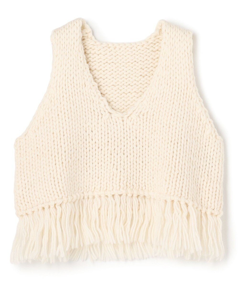 【アンクレイヴ/uncrave】のハンドニット ジレ インテリア・キッズ・メンズ・レディースファッション・服の通販 founy(ファニー) 　ファッション　Fashion　レディースファッション　Fashion for Women　アウター　Coat / Outerwear Collection　トップス・カットソー　Cut & Sew Tops　ニット　Knit Tops & Sweaters　ベスト&ジレ / 重ね着スタイル　Vests & Gilets　インナー　Innerwear　カーディガン　Cardigan, Knitwear　コンパクト　Compact, Small Size　セーター　Sweater, Knitwear　タートル　Turtleneck, Turtle Collar　ハンド　Hand, Handmade　フリンジ　Fringe, Tassel　手編み　Hand-Knitted, Handmade Knit　A/W・秋冬　Autumn/Winter　オフ|ID: prp329100004748729 ipo3291000000035798534