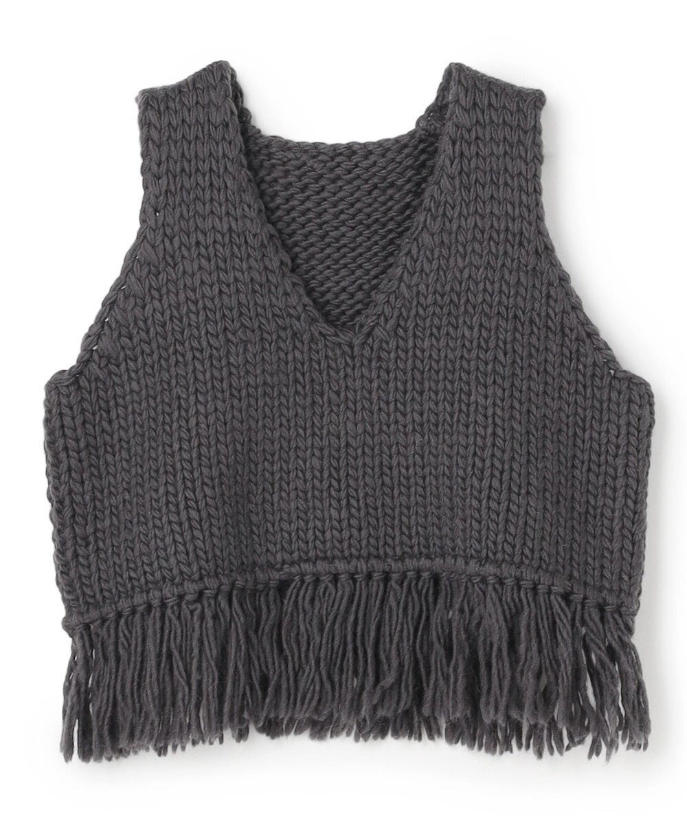 【アンクレイヴ/uncrave】のハンドニット ジレ インテリア・キッズ・メンズ・レディースファッション・服の通販 founy(ファニー) 　ファッション　Fashion　レディースファッション　Fashion for Women　アウター　Coat / Outerwear Collection　トップス・カットソー　Cut & Sew Tops　ニット　Knit Tops & Sweaters　ベスト&ジレ / 重ね着スタイル　Vests & Gilets　インナー　Innerwear　カーディガン　Cardigan, Knitwear　コンパクト　Compact, Small Size　セーター　Sweater, Knitwear　タートル　Turtleneck, Turtle Collar　ハンド　Hand, Handmade　フリンジ　Fringe, Tassel　手編み　Hand-Knitted, Handmade Knit　A/W・秋冬　Autumn/Winter　スレート|ID: prp329100004748729 ipo3291000000035798545