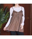 【アースミュージックアンドエコロジー/earth music&ecology】のフェイクレザーキャミチュニック Brown|ID: prp329100004748745 ipo3291000000035632474