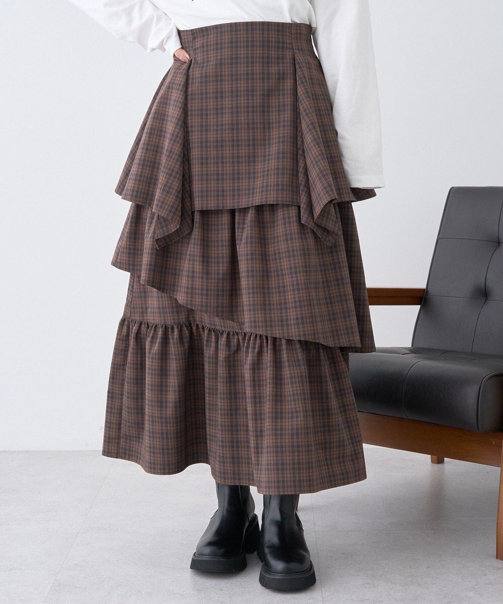 【アースミュージックアンドエコロジー/earth music&ecology】のハイウエストランダムティアードチェックスカート 人気、トレンドファッション・服の通販 founy(ファニー) ファッション Fashion レディースファッション Fashion for Women スカート Skirts ギャザー Gathered, Ruffled ジャケット Jacket, Outerwear チェック Check, Plaid, Tartan ポケット Pocket, Pocket Detail ランダム Random, Irregular A/W・秋冬 Autumn/Winter other-1|ID: prp329100004748754 ipo3291000000034338670
