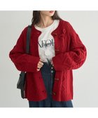 【アースミュージックアンドエコロジー/earth music&ecology】の【一部予約】フラワーモチーフトグルボタンニットカーディガン Red|ID: prp329100004748758 ipo3291000000034338687