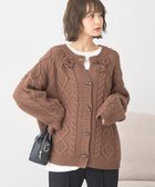 【アースミュージックアンドエコロジー/earth music&ecology】の【一部予約】フラワーモチーフトグルボタンニットカーディガン Brown|ID: prp329100004748758 ipo3291000000034338688
