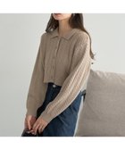 【アースミュージックアンドエコロジー/earth music&ecology】の襟付きケーブルニットジャケット Mocha|ID: prp329100004748759 ipo3291000000035699210