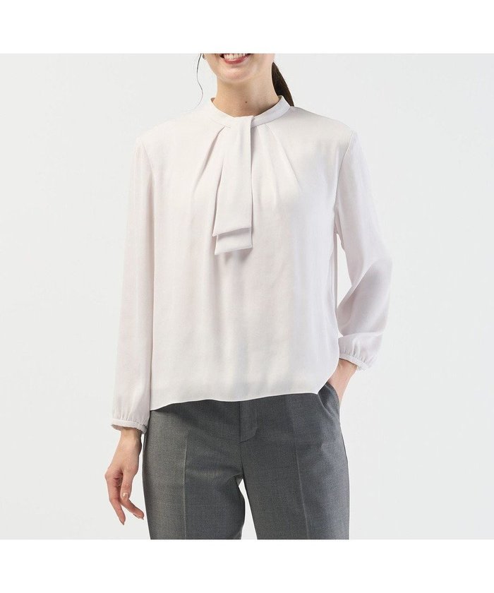 【ジェイ プレス/J.PRESS】の【洗える】バックサテンジョーゼット カットソー インテリア・キッズ・メンズ・レディースファッション・服の通販 founy(ファニー) https://founy.com/ ファッション Fashion レディースファッション Fashion for Women トップス・カットソー Cut & Sew Tops シャツ・ブラウス・オフィスカジュアル Elegant Blouses & Button-Ups ロングTシャツ・Tシャツ Longline T-Shirts & Tees カットソー・ベーシックTシャツ Cut-and-Sewn Tops / Stretch Tees & Basics 洗える Machine Washable カットソー Cut and Sewn Top サテン Satin, Glossy Fabric シルバー Silver, Metallic Silver ジャケット Jacket, Outerwear ジョーゼット Georgette, Semi-Sheer Fabric センター Center, Center Line ドレープ Drape, Draping Fabric フロント Front, Front Design メタル Metal, Metal Parts 無地 Plain, Solid Color A/W・秋冬 Autumn/Winter S/S・春夏 SS, Spring/Summer, Warm Season 夏 Summer エレガント 上品 Elegant ビジネス 仕事 通勤 Business / Work / Commuting |ID: prp329100004748765 ipo3291000000034338712