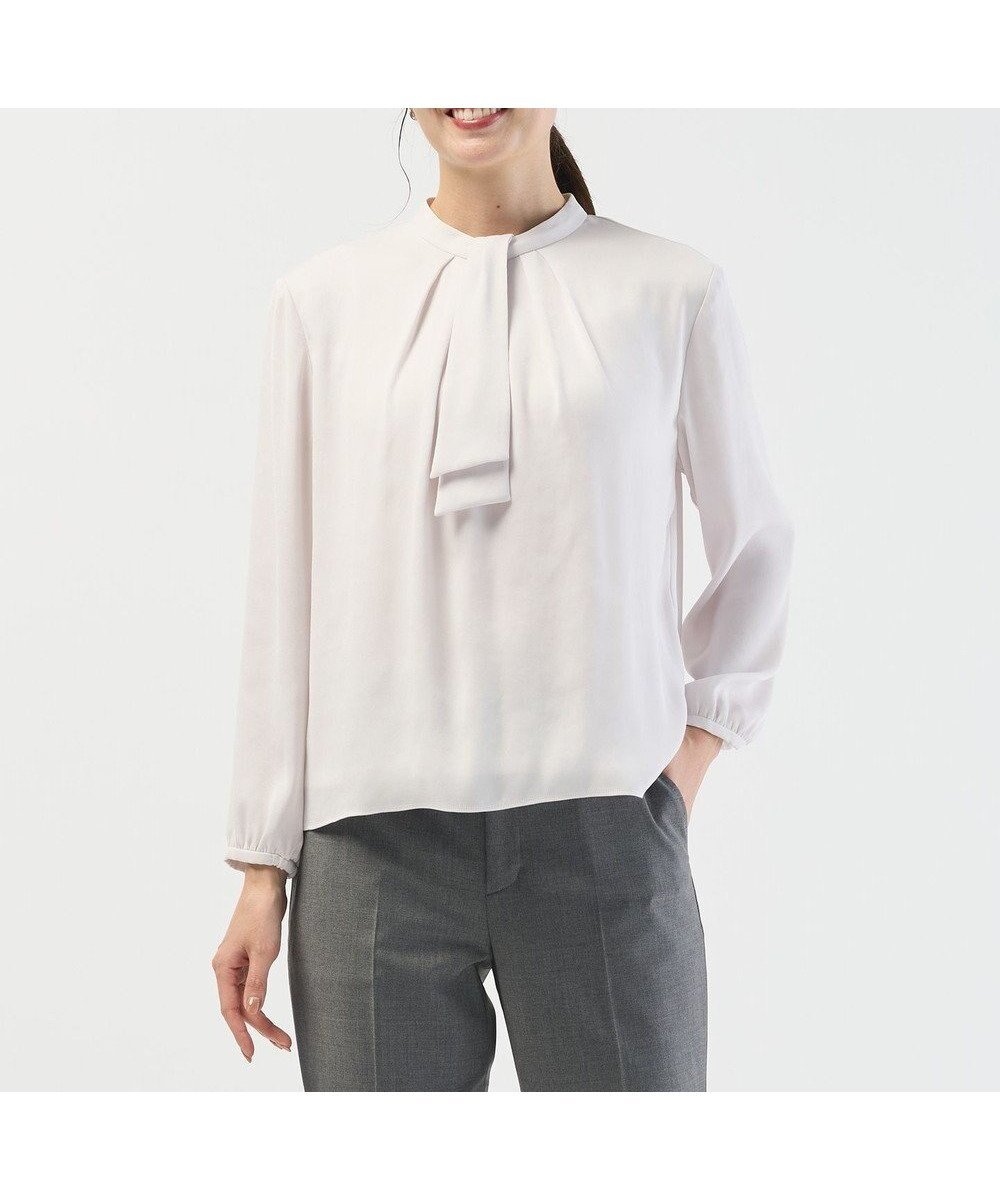 【ジェイ プレス/J.PRESS】の【洗える】バックサテンジョーゼット カットソー 人気、トレンドファッション・服の通販 founy(ファニー) ファッション Fashion レディースファッション Fashion for Women トップス・カットソー Cut & Sew Tops シャツ・ブラウス・オフィスカジュアル Elegant Blouses & Button-Ups ロングTシャツ・Tシャツ Longline T-Shirts & Tees カットソー・ベーシックTシャツ Cut-and-Sewn Tops / Stretch Tees & Basics 洗える Machine Washable カットソー Cut and Sewn Top サテン Satin, Glossy Fabric シルバー Silver, Metallic Silver ジャケット Jacket, Outerwear ジョーゼット Georgette, Semi-Sheer Fabric センター Center, Center Line ドレープ Drape, Draping Fabric フロント Front, Front Design メタル Metal, Metal Parts 無地 Plain, Solid Color A/W・秋冬 Autumn/Winter S/S・春夏 SS, Spring/Summer, Warm Season 夏 Summer エレガント 上品 Elegant ビジネス 仕事 通勤 Business / Work / Commuting other-1|ID: prp329100004748765 ipo3291000000034338712