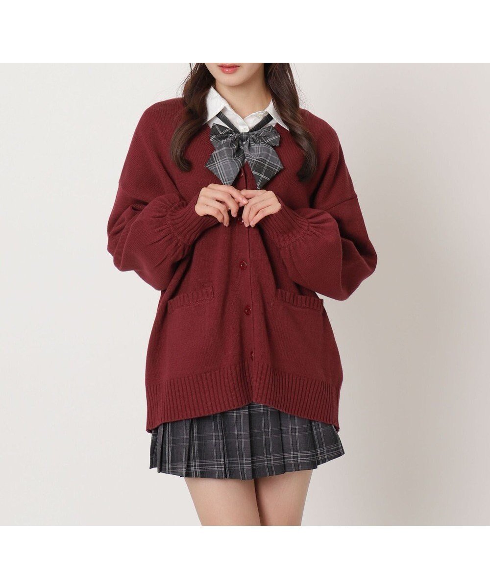 【ウィゴー/WEGO】の【SCHOOLITEM】ニットカーディガン インテリア・キッズ・メンズ・レディースファッション・服の通販 founy(ファニー) 　ファッション　Fashion　レディースファッション　Fashion for Women　トップス・カットソー　Cut & Sew Tops　ニット　Knit Tops & Sweaters　カーディガン・羽織り　Layered Style Cardigans　カーディガン　Cardigan, Knitwear　シンプル　Simple, Minimal　スマホ　Smartphone, Mobile Device　A/W・秋冬　Autumn/Winter　レッドその他|ID: prp329100004750233 ipo3291000000034347645