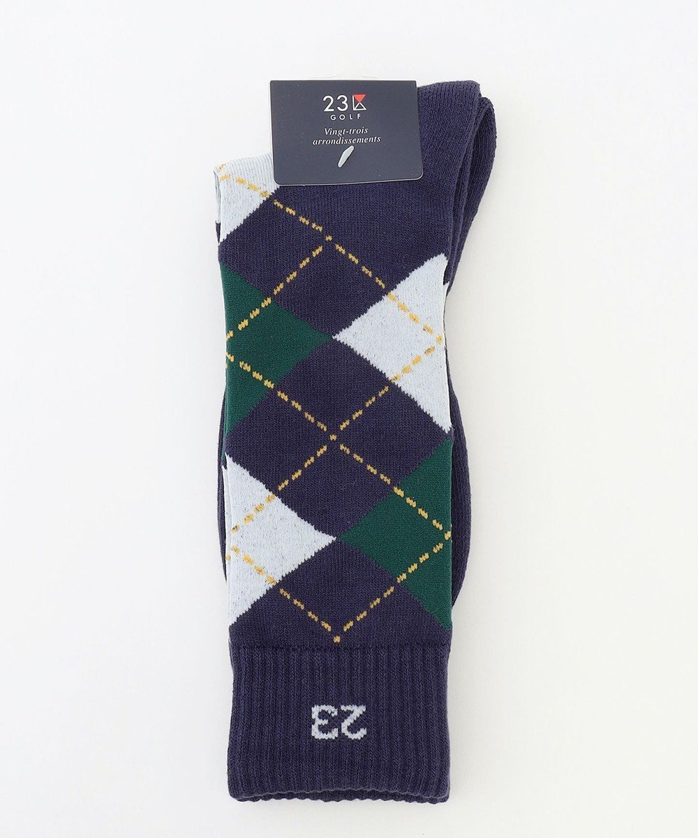 【23区 ゴルフ/23区GOLF / MEN】の【MEN】アーガイル柄レギュラーソックス インテリア・キッズ・メンズ・レディースファッション・服の通販 founy(ファニー) 　ファッション　Fashion　メンズファッション　Fashion for Men　シューズ・靴　Shoes　おすすめ　Recommended / Our Picks　ソックス　Socks, Hosiery　ボトム　Bottoms, Lower Wear　レギュラー　Regular, Standard Fit　抗菌　Antibacterial, Bacteria-Resistant　秋　Autumn　ネイビー系|ID: prp329100004750236 ipo3291000000034347690