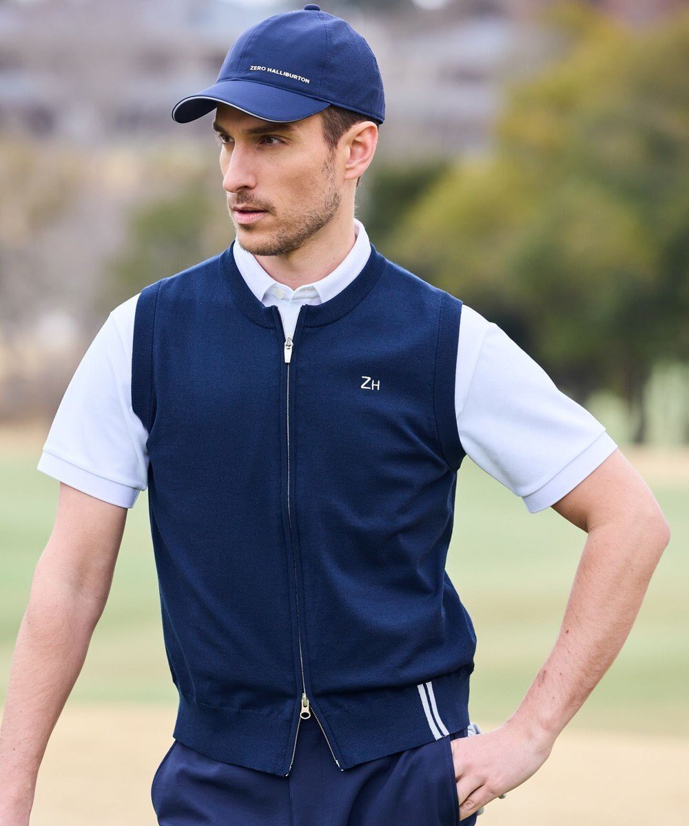 【ゼロハリバートン/ZERO HALLIBURTON / MEN】のプレミアムサマーニットベスト ZHG-M5S3a 82946 人気、トレンドファッション・服の通販 founy(ファニー) 　ファッション　Fashion　メンズファッション　Fashion for Men　トップス・カットソー　Cut & Sew Tops　ニット・セーター / 定番トップス　Knit Tops & Sweaters　ベスト・ジレ　Vests & Gilets　アウトドア　Outdoor Clothing　春　Spring　シンプル　Simple, Minimal　スポーツ　Sports, Activewear　フロント　Front, Front Design　ベスト　Vest, Waistcoat　帽子　Hat, Headwear　ランニング　Running, Running Wear, Activewear, Jogging　S/S・春夏　SS, Spring/Summer, Warm Season　再入荷　Restock / Back in Stock　おすすめ　Recommended / Our Picks　夏　Summer　エレガント 上品　Elegant　ゴルフ　Golf　 other-1|ID: prp329100004750253 ipo3291000000034347832