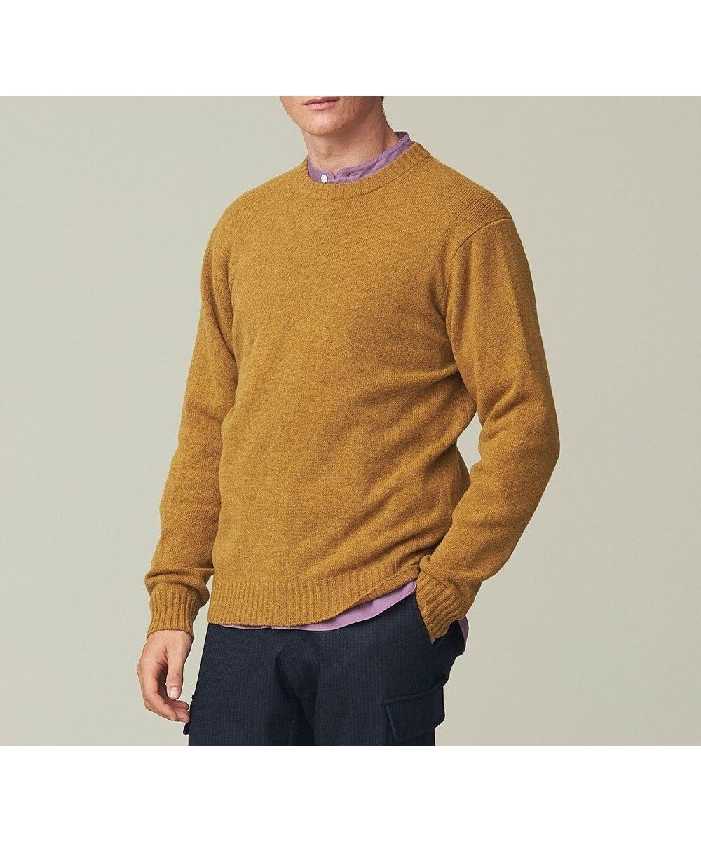 【ジェイ プレス/J.PRESS / MEN】の【WEB限定】クルーネックニット インテリア・キッズ・メンズ・レディースファッション・服の通販 founy(ファニー) 　ファッション　Fashion　メンズファッション　Fashion for Men　トップス・カットソー　Cut & Sew Tops　ニット・セーター / 定番トップス　Knit Tops & Sweaters　おすすめ　Recommended / Our Picks　セーター　Sweater, Knitwear　ベーシック　Basic, Essential　A/W・秋冬　Autumn/Winter　イエロー系|ID: prp329100004750259 ipo3291000000034347884
