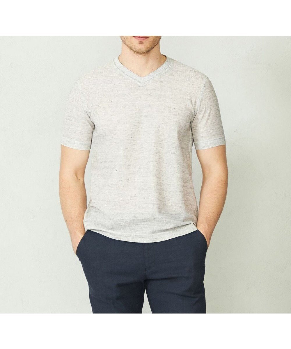 【ジョセフ アブード/JOSEPH ABBOUD / MEN】の【吸水速乾/軽量】リネンTOPピケ Tシャツ インテリア・キッズ・メンズ・レディースファッション・服の通販 founy(ファニー) 　ファッション　Fashion　メンズファッション　Fashion for Men　トップス・カットソー　Cut & Sew Tops　メンズシャツ　Shirts　春　Spring　カットソー　Cut and Sewn Top　吸水　Absorbent, Quick-Dry　軽量　Lightweight, Ultra Light　シャンブレー　Chambray, Denim-Like Fabric　シンプル　Simple, Minimal　フラット　Flat, Flat Shoes　フランス　France, French　リネン　Linen, Linen Fabric　S/S・春夏　SS, Spring/Summer, Warm Season　夏　Summer　エレガント 上品　Elegant　ライトグレー系|ID: prp329100004750267 ipo3291000000034347940