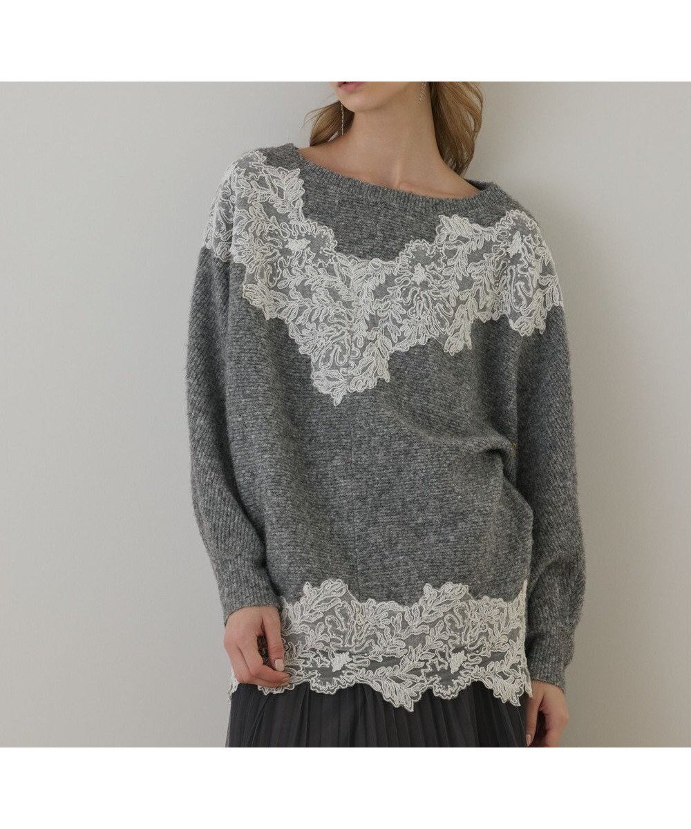 【グレース コンチネンタル/GRACE CONTINENTAL】のレースドルマンニットトップ 人気、トレンドファッション・服の通販 founy(ファニー) ファッション Fashion レディースファッション Fashion for Women トップス・カットソー Cut & Sew Tops ニット Knit Tops & Sweaters 新作・新入荷 New Arrivals / New In セーター Sweater, Knitwear デコルテ Décolleté, Neckline モノトーン Monotone, Black and White リュクス Luxury, Elegant, High-End, Chic リラックス Relax, Relaxed Fit レース Lace, Lace Fabric 定番 Standard, Basic Item A/W・秋冬 Autumn/Winter other-1|ID: prp329100004750270 ipo3291000000034347976