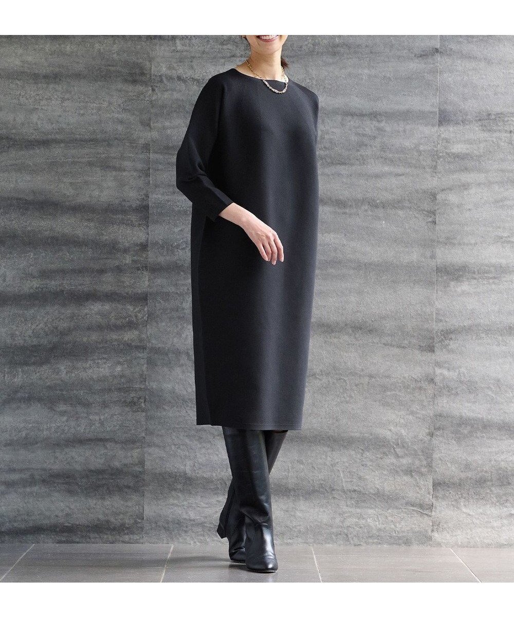 【自由区/JIYU-KU】の【洗える】ポリエステルホールガーメントニット ワンピース インテリア・キッズ・メンズ・レディースファッション・服の通販 founy(ファニー) ファッション Fashion レディースファッション Fashion for Women ワンピース Dresses ニットワンピース Knit Dresses シンプル Simple, Minimal ストレッチ Stretch, Stretchy Fabric フォルム Silhouette, Form ブロック Block, Solid Block Pattern ホールガーメント WholeGarment, Seamless Knit 洗える Machine Washable A/W・秋冬 Autumn/Winter 軽量 Lightweight, Ultra Light ブラック|ID: prp329100004750273 ipo3291000000034348078