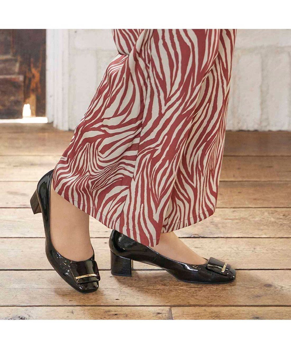 【モード エ ジャコモ/MODE ET JACOMO】のMODE ET JACOMO 【レイン対応】バックルモチーフスクエアトゥパンプス インテリア・キッズ・メンズ・レディースファッション・服の通販 founy(ファニー) ファッション Fashion レディースファッション Fashion for Women バッグ Bags クール Cool, Chic シューズ Shoes, Footwear デニム Denim, Jeans Material モチーフ Motif, Design Theme レイン Rain, Rainproof 日本製 Made In Japan エレガント 上品 Elegant ブラックエナメル|ID: prp329100004750276 ipo3291000000034348101