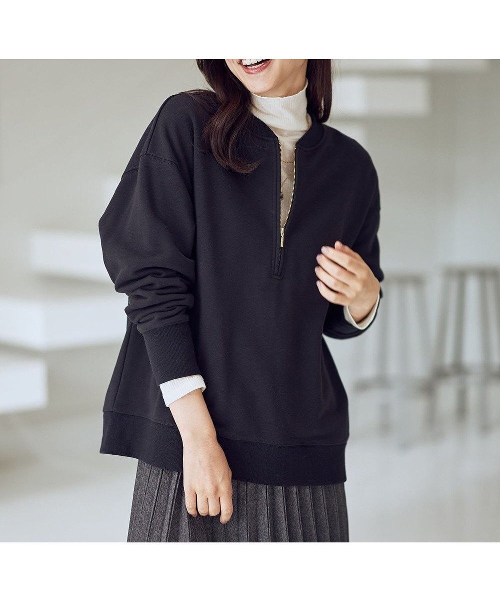 【エニー/ANY】のハーフジップスウェット 人気、トレンドファッション・服の通販 founy(ファニー) 　ファッション　Fashion　レディースファッション　Fashion for Women　トップス・カットソー　Cut & Sew Tops　レディースパーカー・カジュアルフーディー　Casual Hoodies & Sweatshirts　スウェット・クルーネックトップス　Sweatshirts & Crewnecks / Relaxed Fit Sweat Tops　洗える　Machine Washable　カーゴパンツ　Cargo Pants, Utility Pants　吸水　Absorbent, Quick-Dry　ジップ　Zip, Zipper　スウェット / スエット　Sweatshirt, Sweatwear　スラックス　Slacks, Dress Pants　タートルネック　Turtleneck, High Neck　デニム　Denim, Jeans Material　ベーシック　Basic, Essential　ロング　Long, Long-Length　A/W・秋冬　Autumn/Winter　おすすめ　Recommended / Our Picks　 other-1|ID: prp329100004750297 ipo3291000000034348344