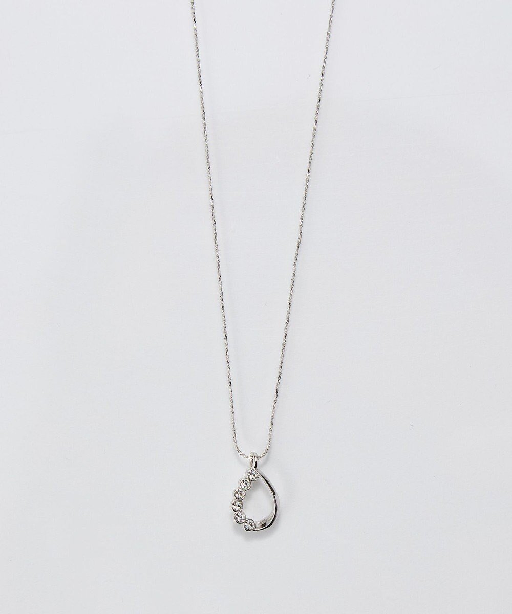 【フィービィー/phoebe】の【金属アレルギー対応】ソロドロップビジューネックレス/ニッケルフリー シルバー インテリア・キッズ・メンズ・レディースファッション・服の通販 founy(ファニー) 　ファッション　Fashion　レディースファッション　Fashion for Women　ジュエリー　Jewelry　ネックレス　Necklaces & Pendants　アクセサリー　Fashion Accessories　シルバー　Silver, Metallic Silver　シンプル　Simple, Minimal　ドロップ　Drop Shoulder, Dropped Style　ネックレス　Necklace, Pendant Necklace　バランス　Balance, Style Balance　ビジュー　Bijou, Jewel-like Accent　フェミニン　Feminine, Girly　フォルム　Silhouette, Form　メタル　Metal, Metal Parts　モチーフ　Motif, Design Theme　シルバー|ID: prp329100004750301 ipo3291000000034348359