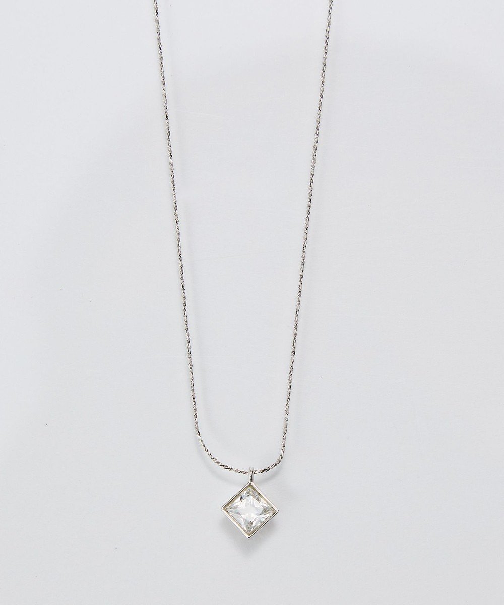 【フィービィー/phoebe】の【金属アレルギー対応】グリマースクエアビジューネックレス/ニッケルフリー シルバー 人気、トレンドファッション・服の通販 founy(ファニー) 　ファッション　Fashion　レディースファッション　Fashion for Women　ジュエリー　Jewelry　ネックレス　Necklaces & Pendants　アクセサリー　Fashion Accessories　シルバー　Silver, Metallic Silver　スクエア　Square, Square Shape　ネックレス　Necklace, Pendant Necklace　ビジュー　Bijou, Jewel-like Accent　フォルム　Silhouette, Form　モチーフ　Motif, Design Theme　エレガント 上品　Elegant　 other-1|ID: prp329100004750346 ipo3291000000035631850