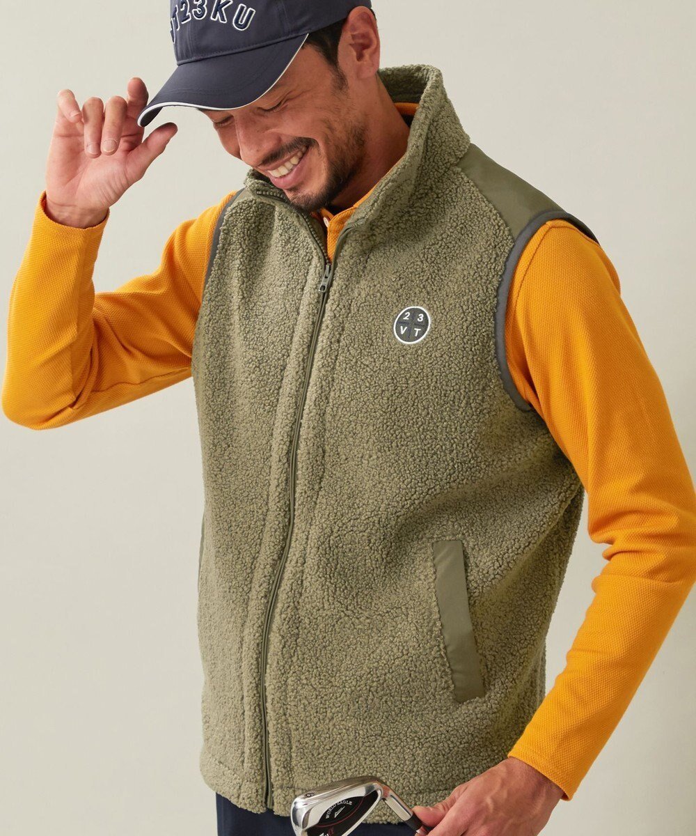 【23区 ゴルフ/23区GOLF / MEN】の【MEN】ボアフリース ベスト インテリア・キッズ・メンズ・レディースファッション・服の通販 founy(ファニー) ファッション Fashion メンズファッション Fashion for Men トップス・カットソー Cut & Sew Tops ベスト・ジレ Vests & Gilets アウトドア Outdoor Clothing インナー Innerwear 秋 Autumn シンプル Simple, Minimal ジップアップ Zip-Up, Full Zip ブルゾン Blouson, Bomber Jacket ベスト Vest, Waistcoat ポケット Pocket, Pocket Detail モックネック Mock Neck, Short Turtleneck ヨーク Yoke, Yoke Design ロング Long, Long-Length 冬 Winter / This Winter A/W・秋冬 Autumn/Winter おすすめ Recommended / Our Picks 旅行 Travel ゴルフ Golf カーキ系|ID: prp329100004751245 ipo3291000000034355083
