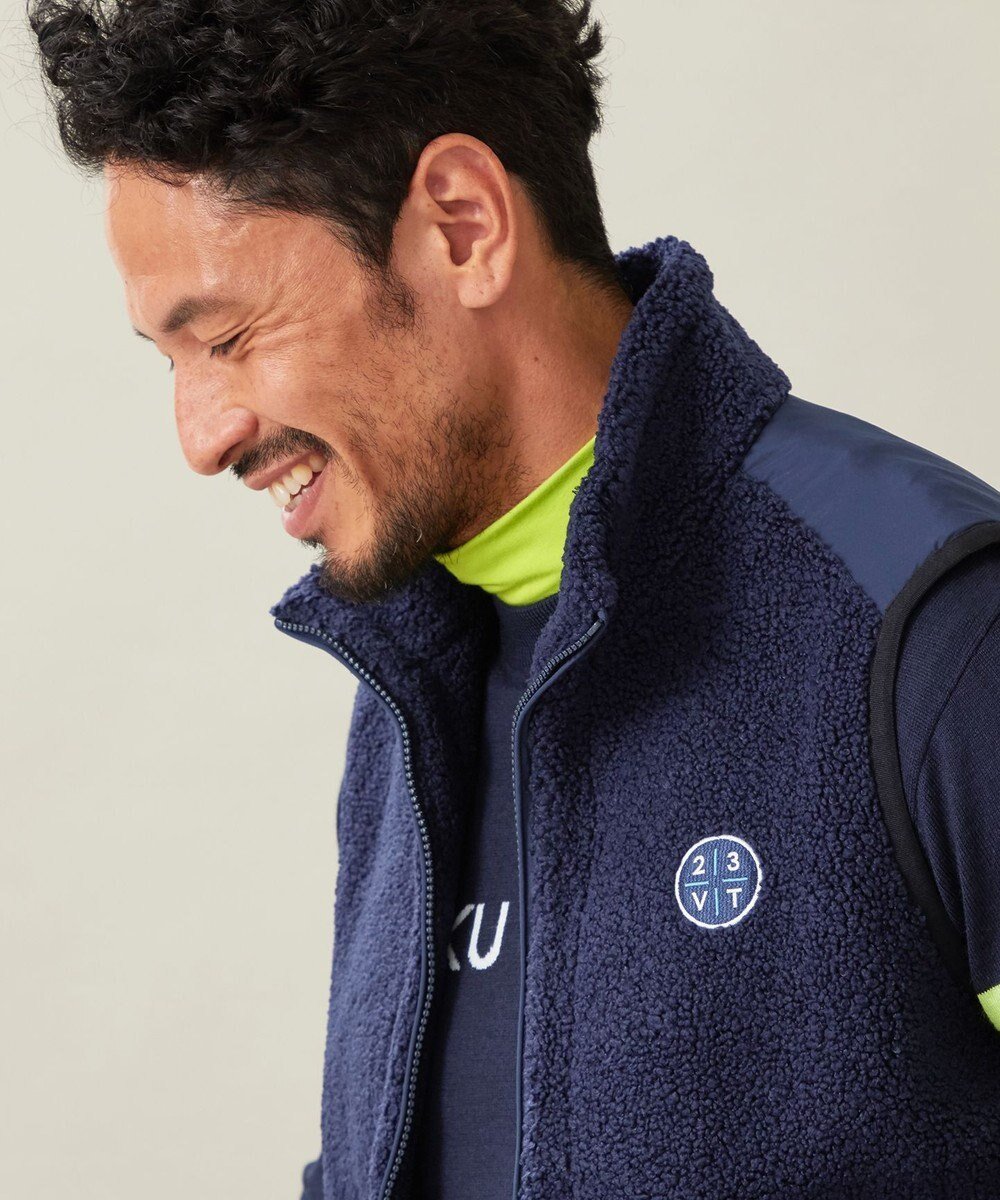 【23区 ゴルフ/23区GOLF / MEN】の【MEN】ボアフリース ベスト インテリア・キッズ・メンズ・レディースファッション・服の通販 founy(ファニー) ファッション Fashion メンズファッション Fashion for Men トップス・カットソー Cut & Sew Tops ベスト・ジレ Vests & Gilets アウトドア Outdoor Clothing インナー Innerwear 秋 Autumn シンプル Simple, Minimal ジップアップ Zip-Up, Full Zip ブルゾン Blouson, Bomber Jacket ベスト Vest, Waistcoat ポケット Pocket, Pocket Detail モックネック Mock Neck, Short Turtleneck ヨーク Yoke, Yoke Design ロング Long, Long-Length 冬 Winter / This Winter A/W・秋冬 Autumn/Winter おすすめ Recommended / Our Picks 旅行 Travel ゴルフ Golf ネイビー系|ID: prp329100004751245 ipo3291000000034355084