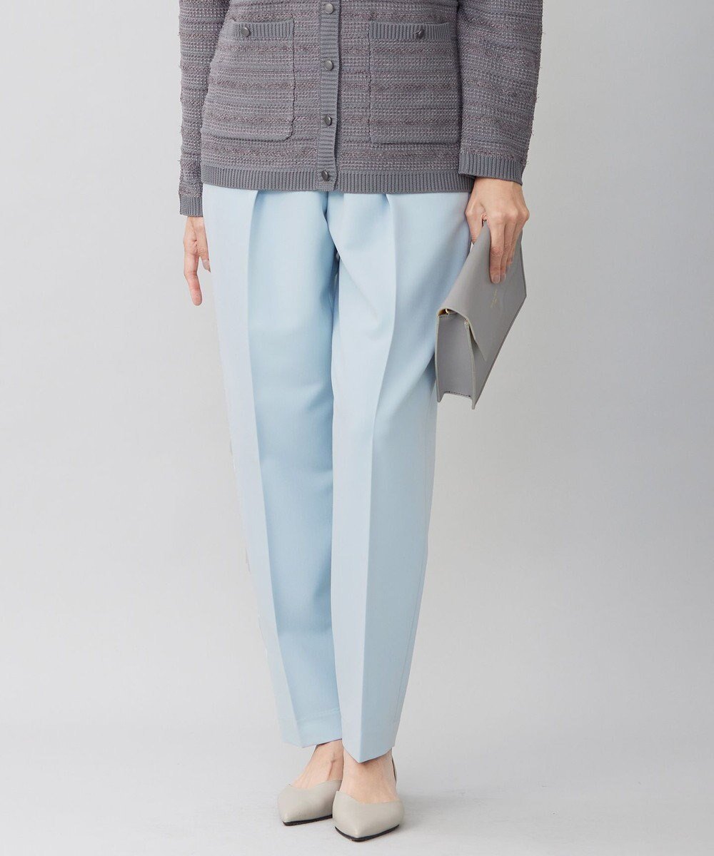 【自由区/JIYU-KU】の【洗える】オックスストレッチテーパード パンツ インテリア・キッズ・メンズ・レディースファッション・服の通販 founy(ファニー) ファッション Fashion レディースファッション Fashion for Women パンツ Pants & Trousers オックス Oxford Fabric ストレッチ Stretch, Stretchy Fabric バランス Balance, Style Balance フロント Front, Front Design 夏 Summer 春 Spring S/S・春夏 SS, Spring/Summer, Warm Season 洗える Machine Washable サックス|ID: prp329100004751262 ipo3291000000034355256