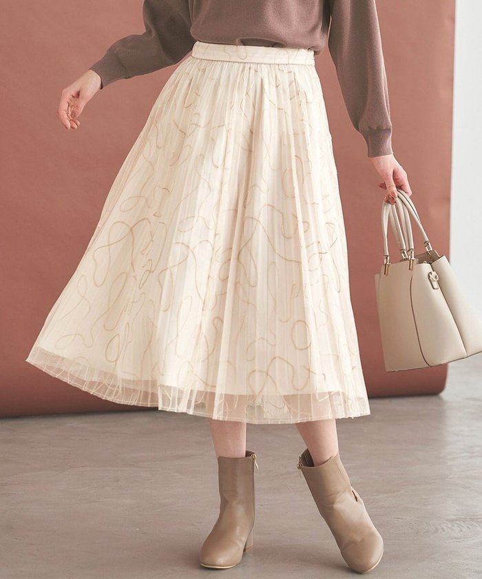 【エニィ スィス/any SiS】のラインアートプリーツ スカート インテリア・キッズ・メンズ・レディースファッション・服の通販 founy(ファニー) https://founy.com/ ファッション Fashion レディースファッション Fashion for Women スカート Skirts プリーツスカート / 上品フェミニンスタイル Pleated Skirts サテン Satin, Glossy Fabric チュール Tulip, Tulip Motif プリーツ Pleats, Pleated ミドル Middle Length, Mid Height 夏 Summer 春 Spring S/S・春夏 SS, Spring/Summer, Warm Season 楽ちん Easy Fit, Comfortable 無地 Plain, Solid Color |ID: prp329100004751266 ipo3291000000034355278