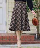 【エニィ スィス/any SiS】の【洗える】ベルトポイントフレア スカート ブラウン系チェック|ID: prp329100004751274 ipo3291000000034355400